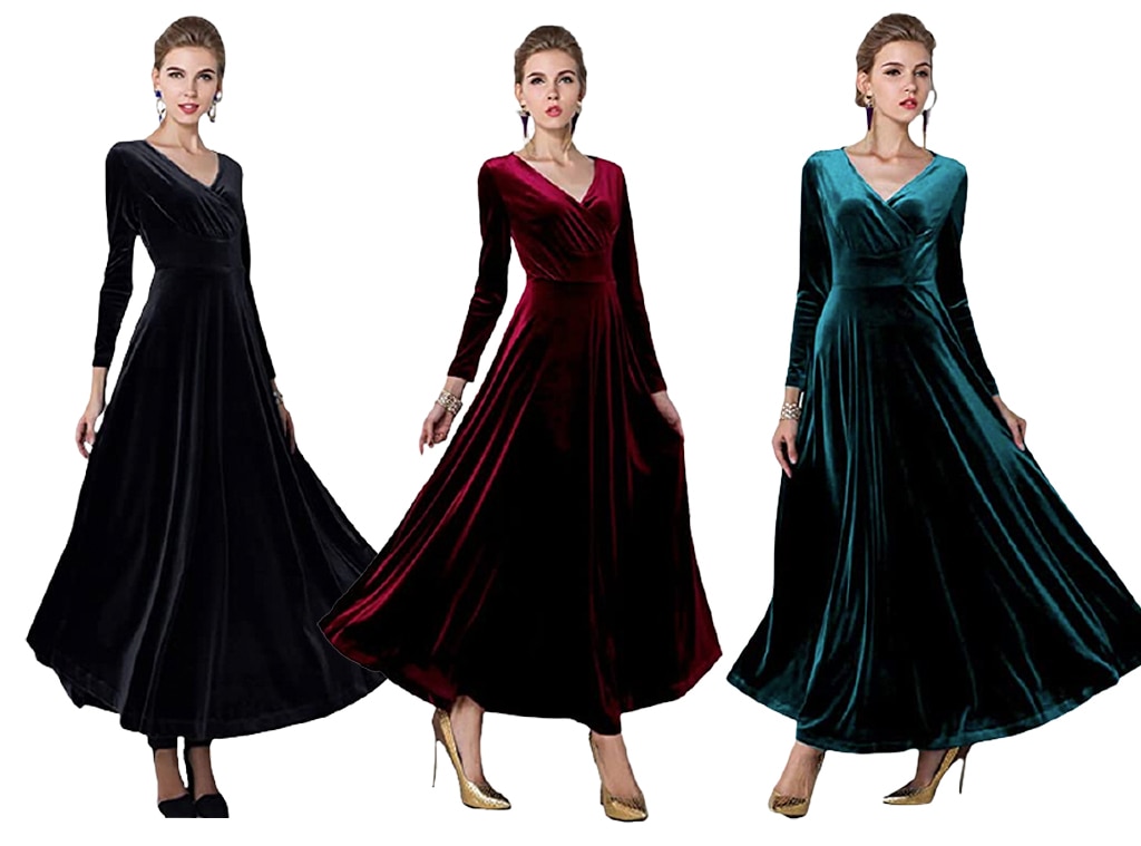 Burgundy Velvet Shimmer Dress – Yo Baby India