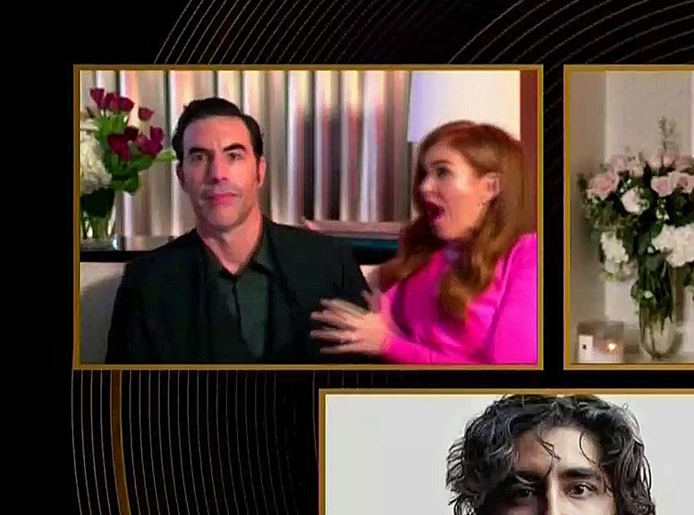 Sacha Baron Cohen, Isla Fisher, 2021 Golden Globe Awards, Candids