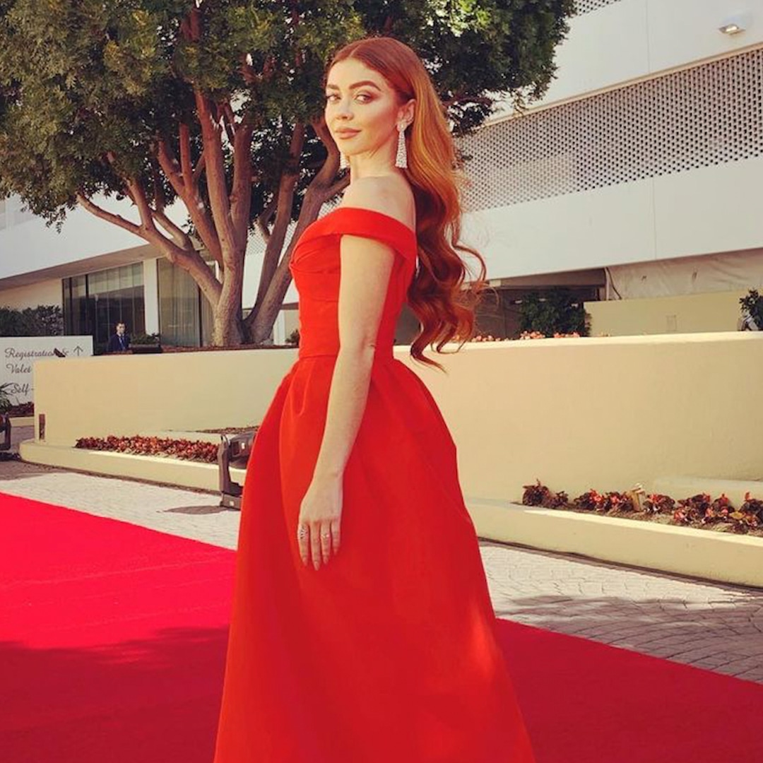 Actress Sarah Hyland Golden Globes Dress Sarah Hyland Los Angeles