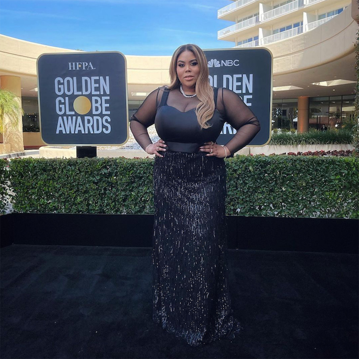 Nina Parker Shares Details on Designing Her 2021 Golden Globes Dress