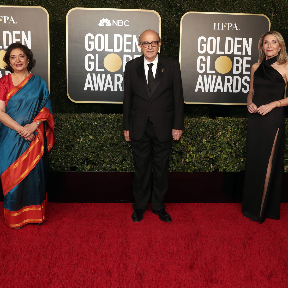 Meher Tatna, Ali Sar, Helen Hoehne, 2021 Golden Globe Awards, Arrivals, HFPA 