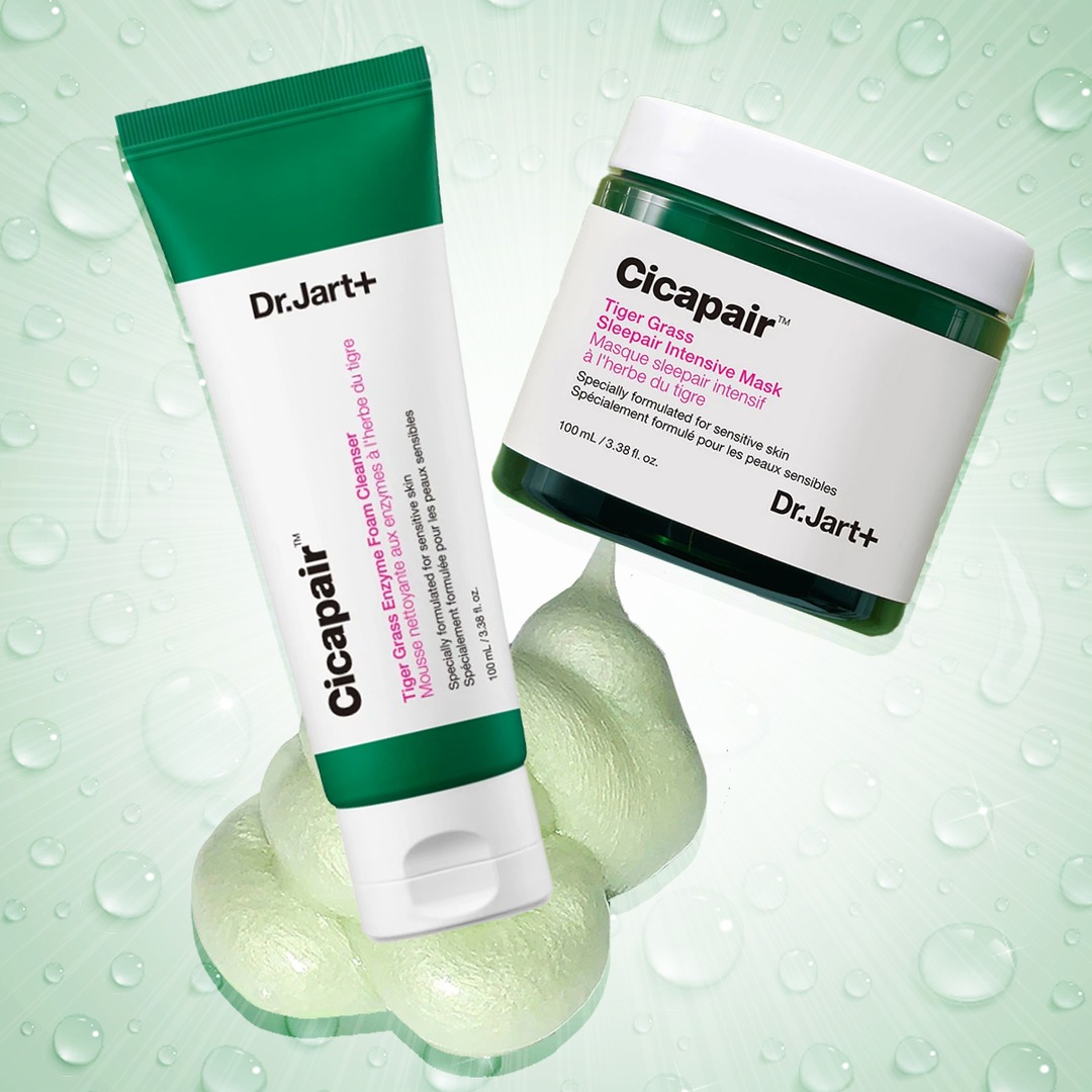 Shop Dr.Jart+'s New Cicapair Tiger Grass Enzyme Cleanser & Night Mask