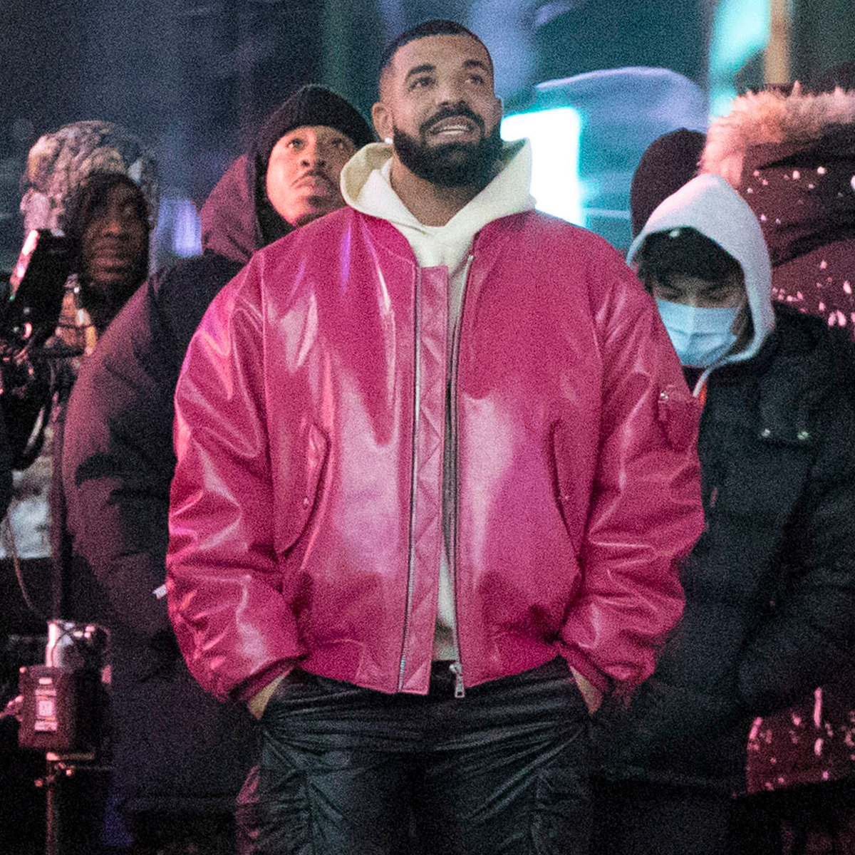 Drake Wore a Pink Soccer Jersey and Pink Sunglasses While Drinking