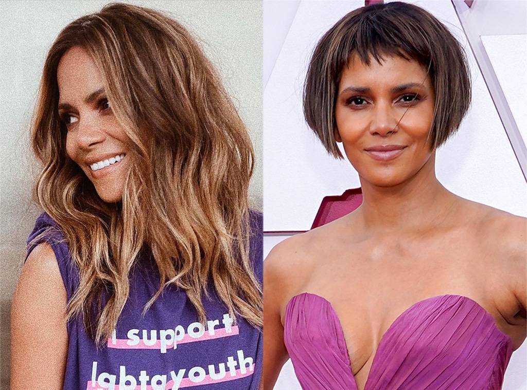 Halle Berry Debuts A Serious Hair Transformation At The 21 Oscars E Online Halle Berry Debuts A Serious Hair Transformation At The 21 Oscars E Online
