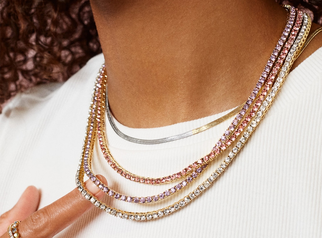 Rose Gold Pink Gemstone Studded Elegant Necklace Set – Rubans