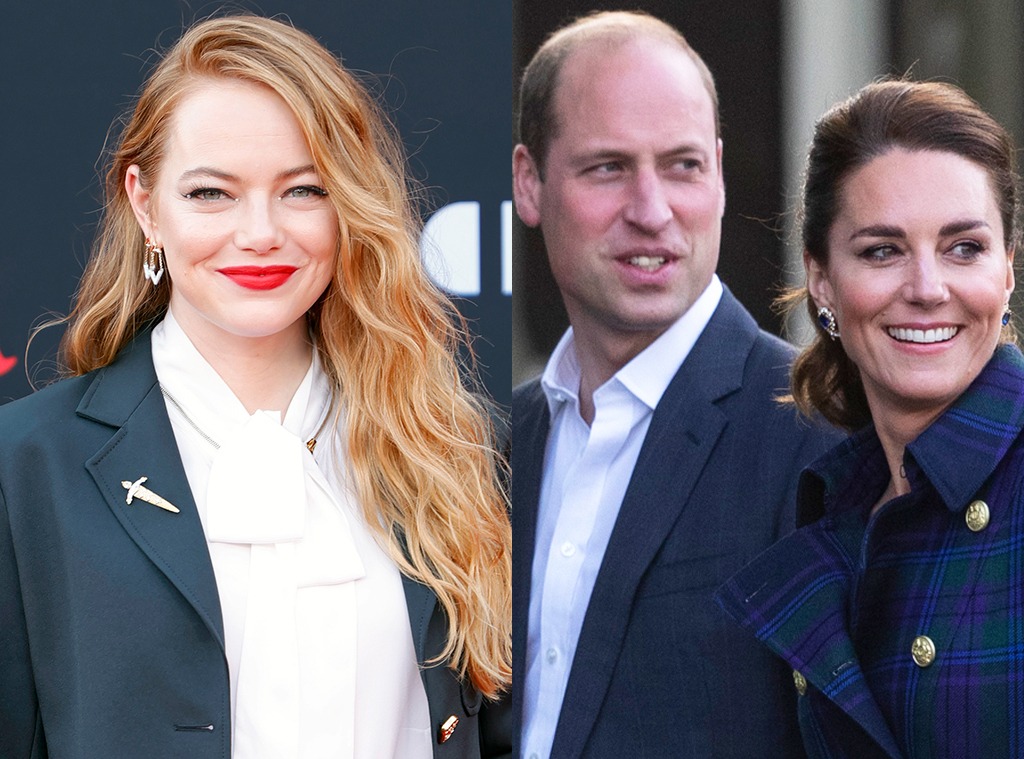 See Emma Stone Be Royally Charmed by Kate Middleton and Prince William - E!  Online