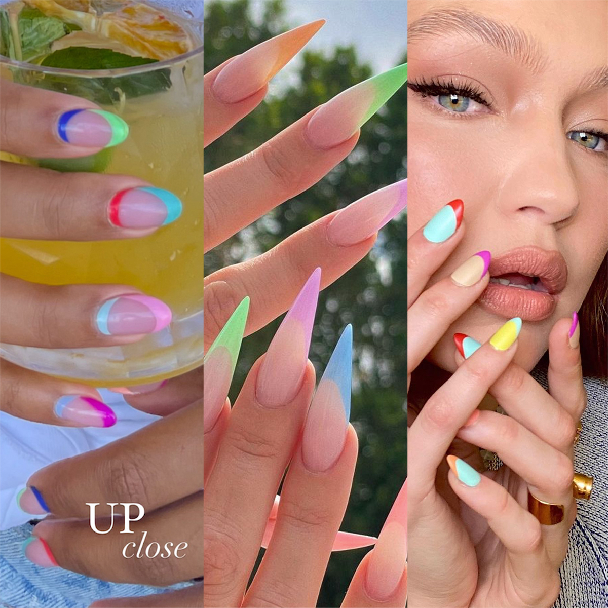 The Best Nail Polishes For This Summer S Rainbow French Manicure Trend E Online
