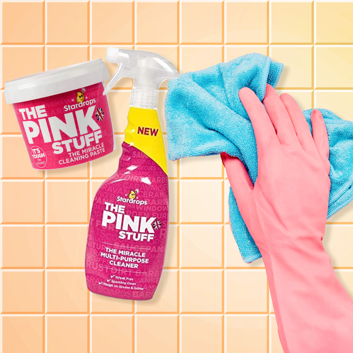Stardrops The Pink Stuff Miracle Multi-Purpose Cleaning Spray 750 ML + Wash  Cloth, 2 Piece Set