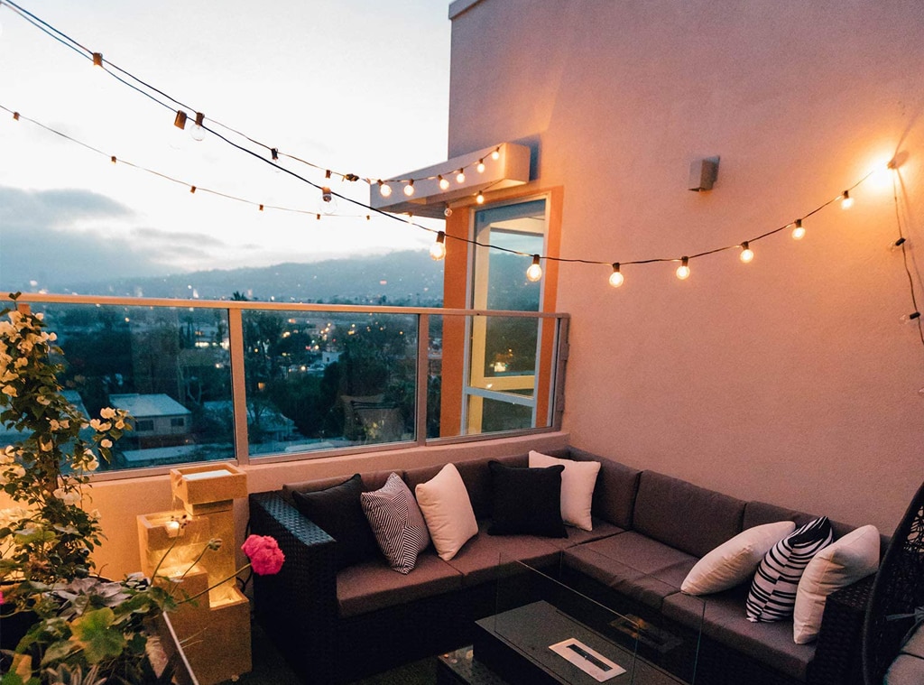 String lights on deals balcony