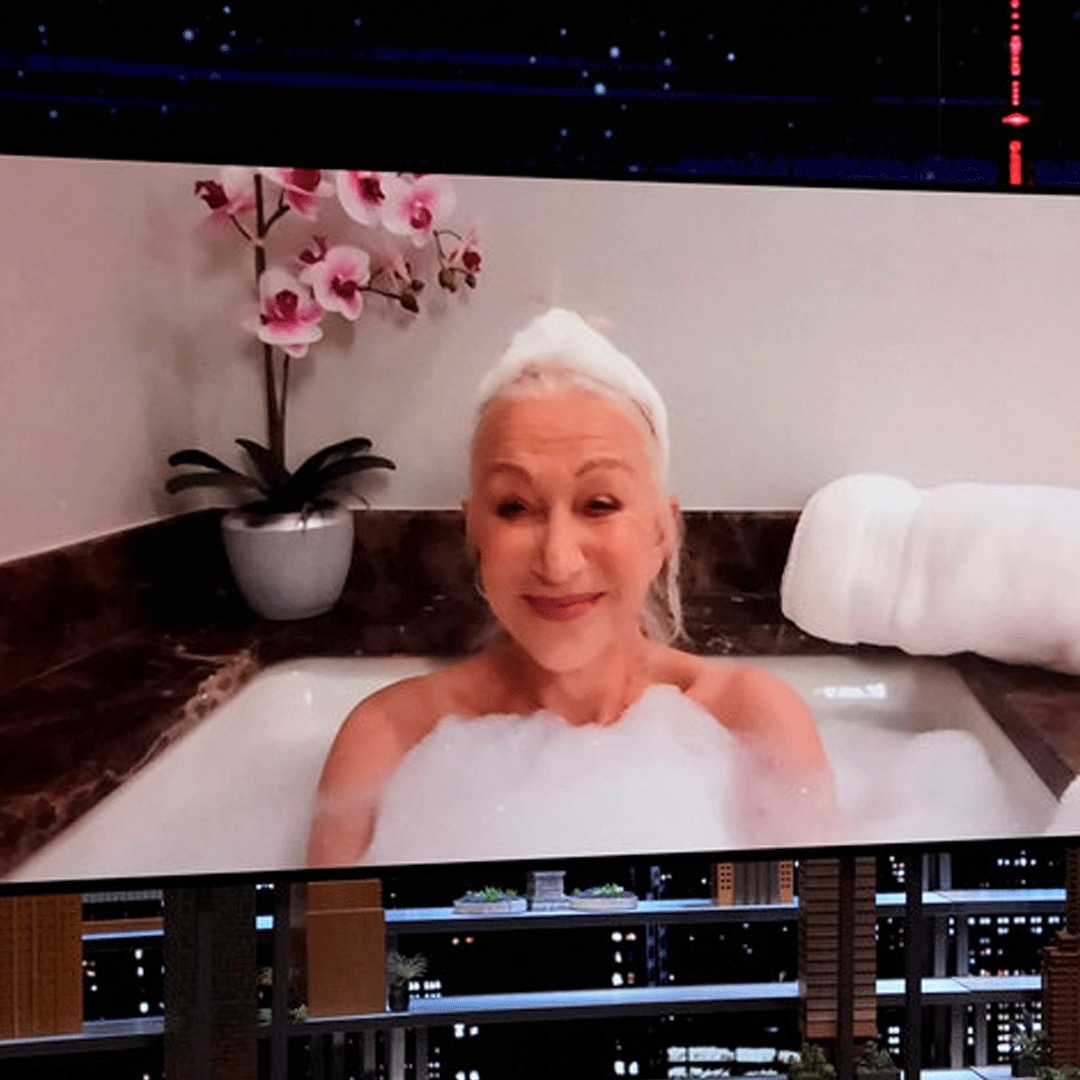 You Have to See Helen Mirren Conduct Her Tonight Show Interview From Her Bathtub