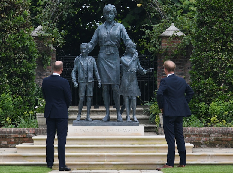 Prince William, Prince Harry, Princess Dianas 60th Birthday Statue Unveiling
