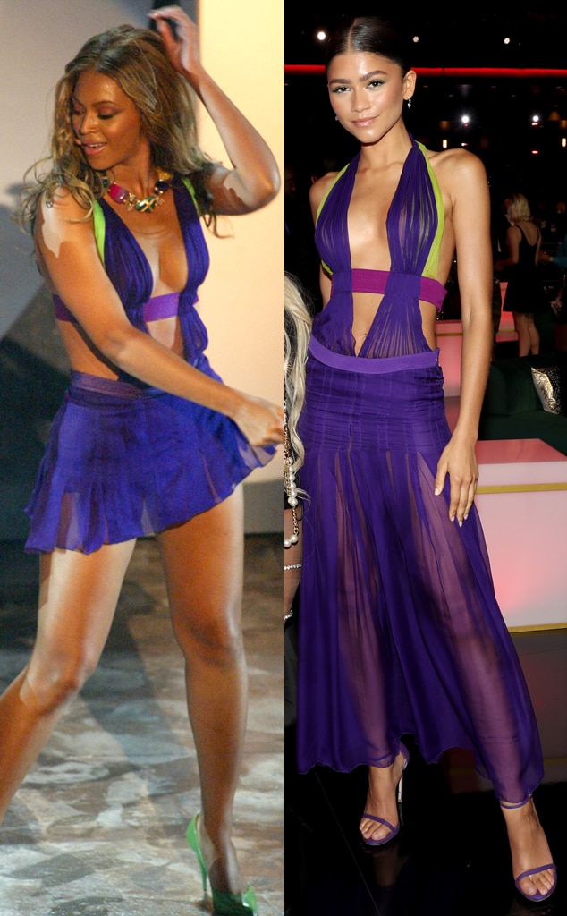 zendaya in purple dress