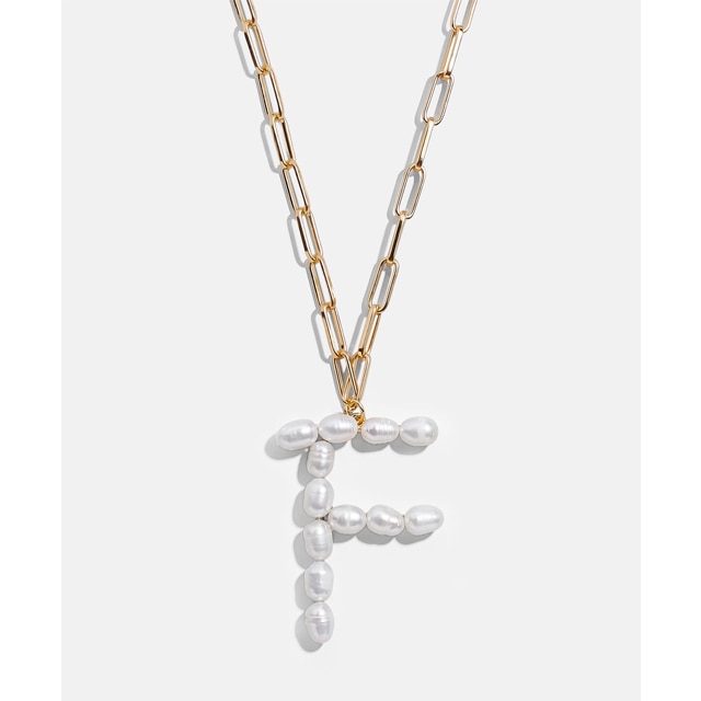 TIMELESS PEARLY Letter gold-tone pearl pendant