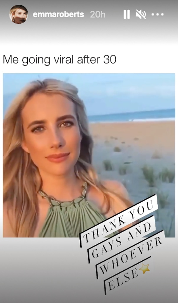 See Emma Roberts Reaction After Her Beach Video Becomes A Viral Meme E Online See Emma Roberts Reaction After Her Beach Video Becomes A Viral Meme E Online
