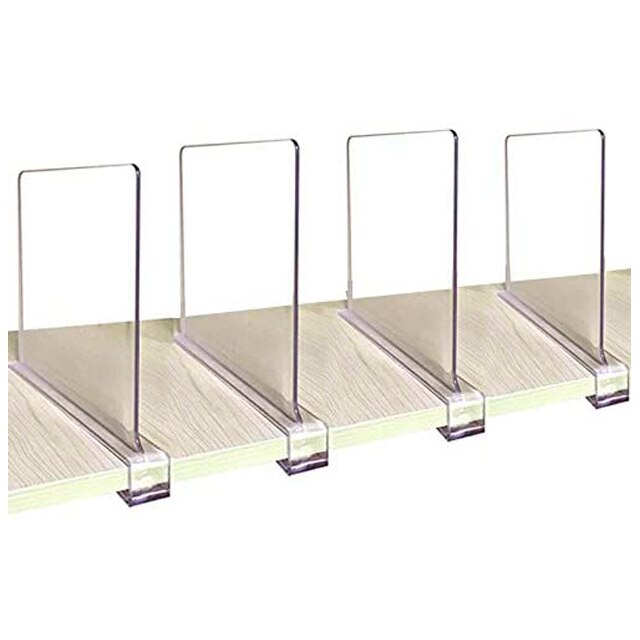 Sooyee Acrylic Shelf Dividers for Closet Organization,4 PCS Closet Shelf