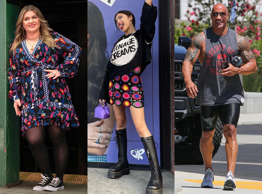 E-Comm: Weekly Celeb Style Guide. Kelly Clarkson, Olivia Rodrigo, Dwayne Johnson