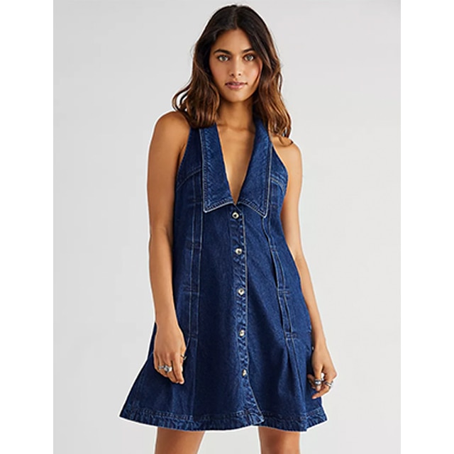 Ameri VINTAGE TORSO LIKE DENIM DRESS-