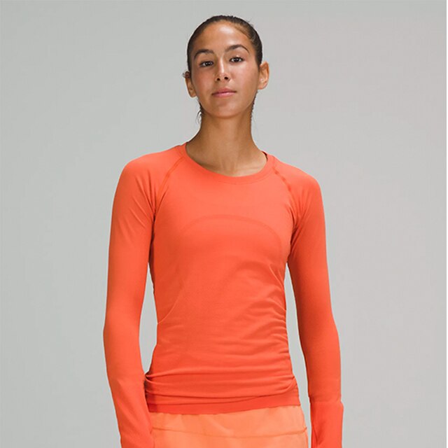 orange lululemon shirt