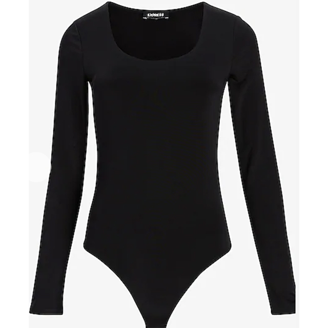 Express Body Contour High Compression V-Neck Short Sleeve Bodysuit Black  Women's XS