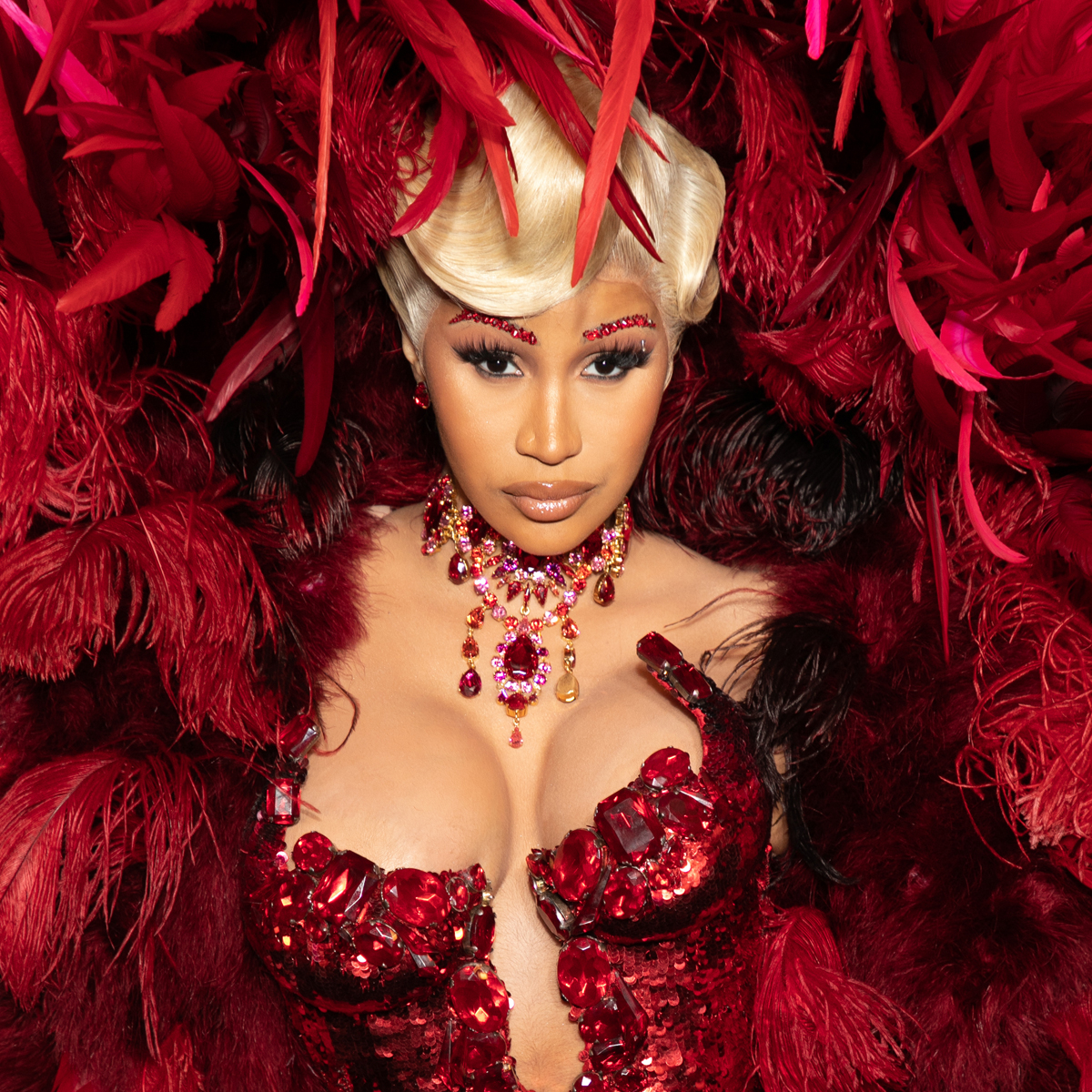 Cardi B's Nude Red Bottoms and Sheer Robe Look Glam for Tidal