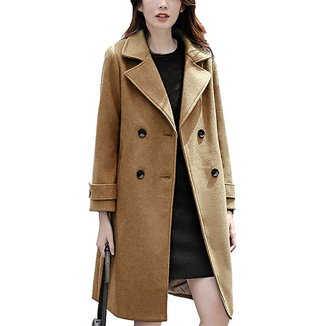  GRACE KARIN Women Swing Double Breasted Pea Coat Autumn Lapel  Dress Outwear Army Green S : Clothing, Shoes & Jewelry