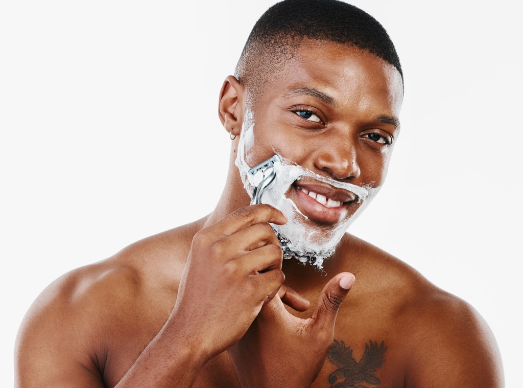 E-Comm: Amazon Men's Grooming Sale, Man Shaving Stock