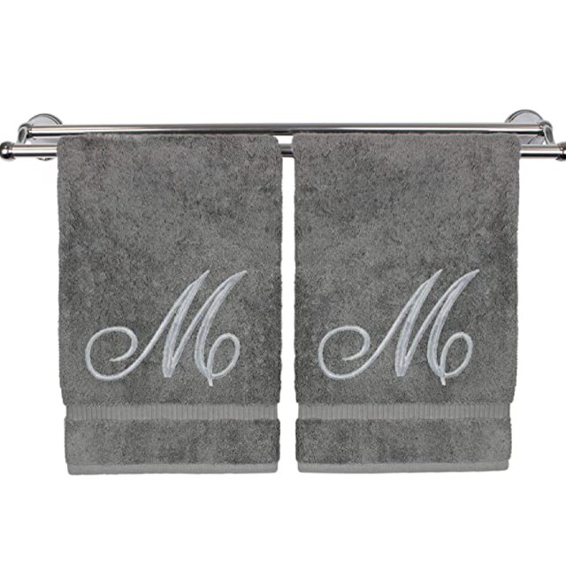 Six Monogrammed Fingertip Towel Set - Letter/Color