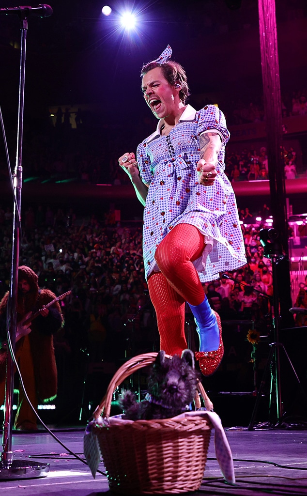 Harry Styles Dresses Up as Wizard of Oz's Dorothy Onstage Harry Styles Dresses Up as Wizard of Oz's Dorothy Onstage