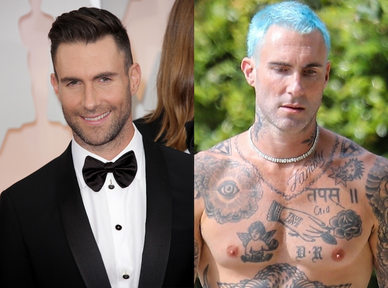 Adam Levine, Hair Transformations, Blue Hair