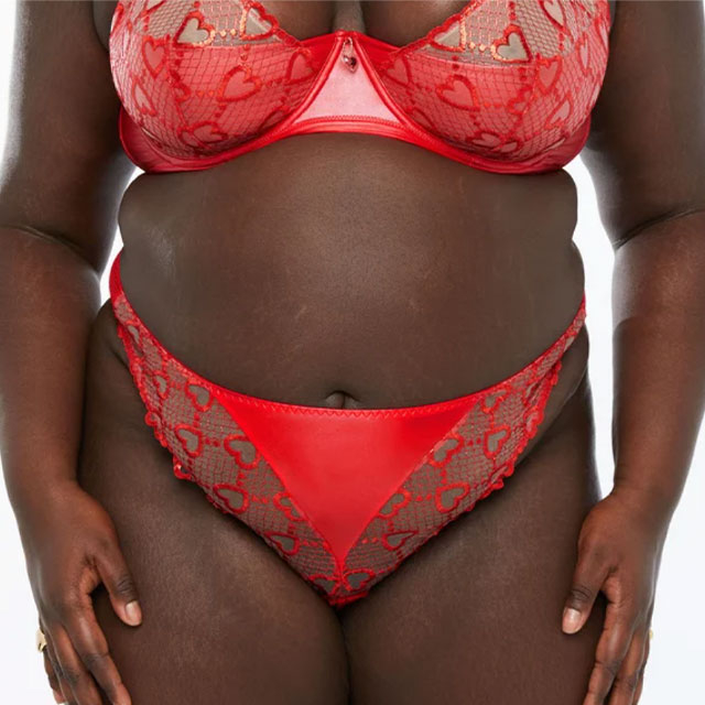 Glossy Flossy Quarter Cup Bra in Red