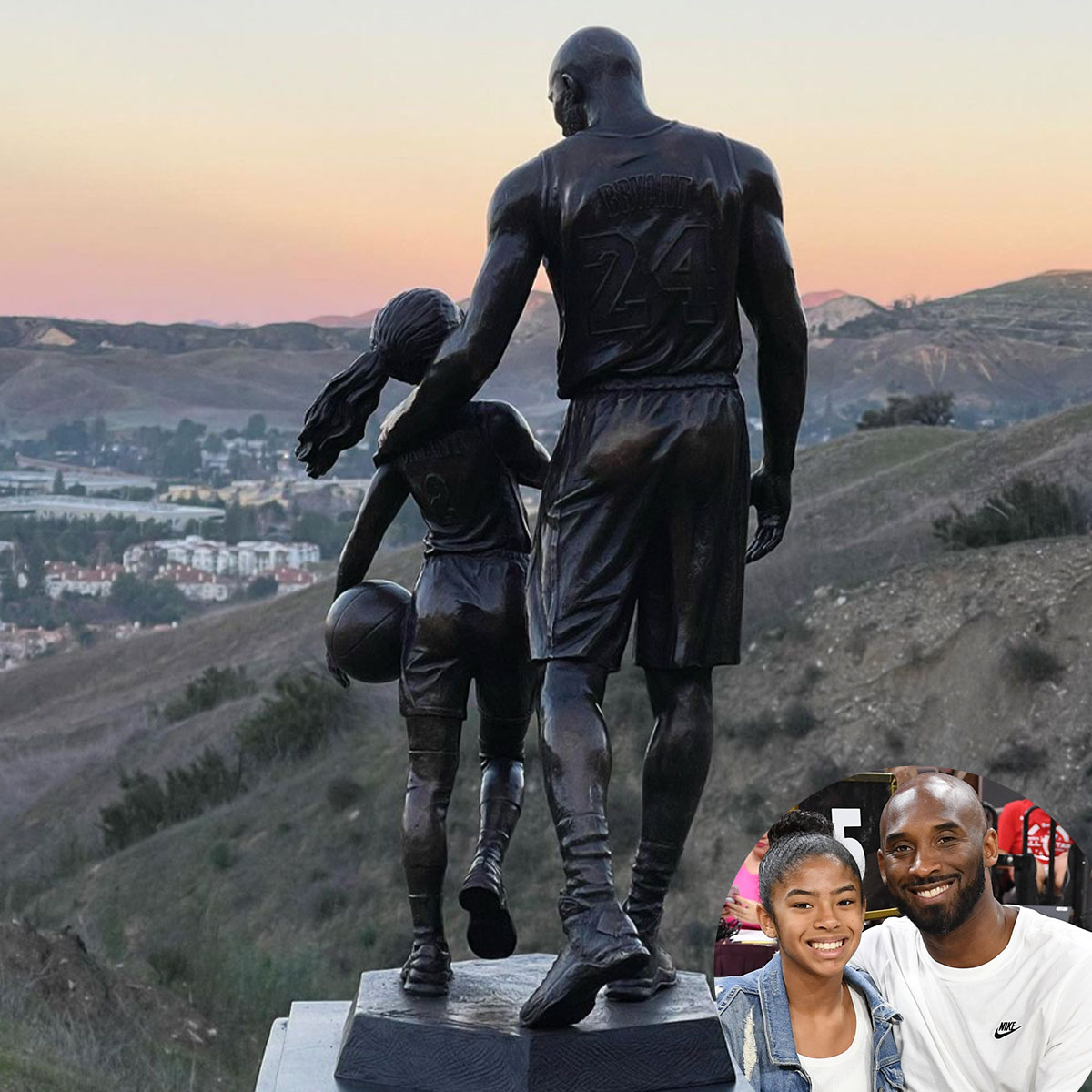 Statue Erected Honoring Kobe Bryant And Daughter Gianna At Crash Site E Online 9919