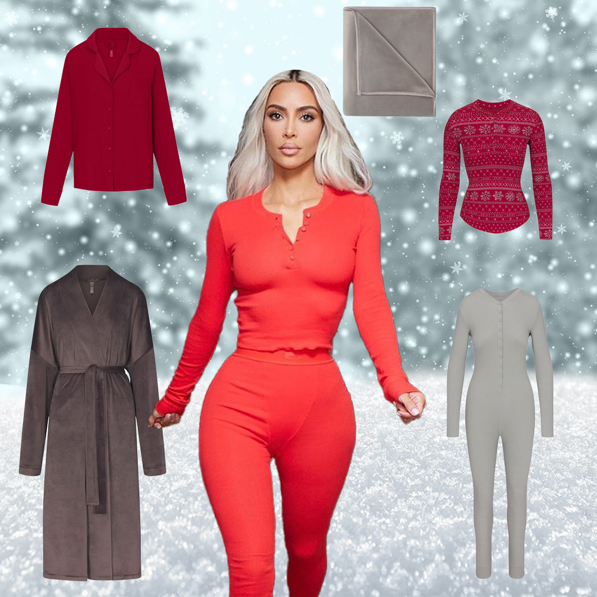 Kim Kardashian Leaves Little to the Imagination As She Promotes These  Sparkling Holiday SKIMS Lingerie Sets
