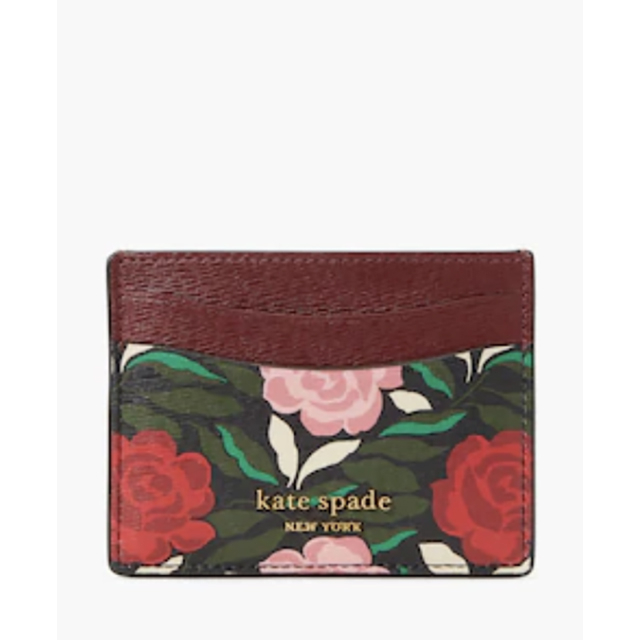 Kate Spade Morgan Rose Garden Print Wallet In Black Multi.