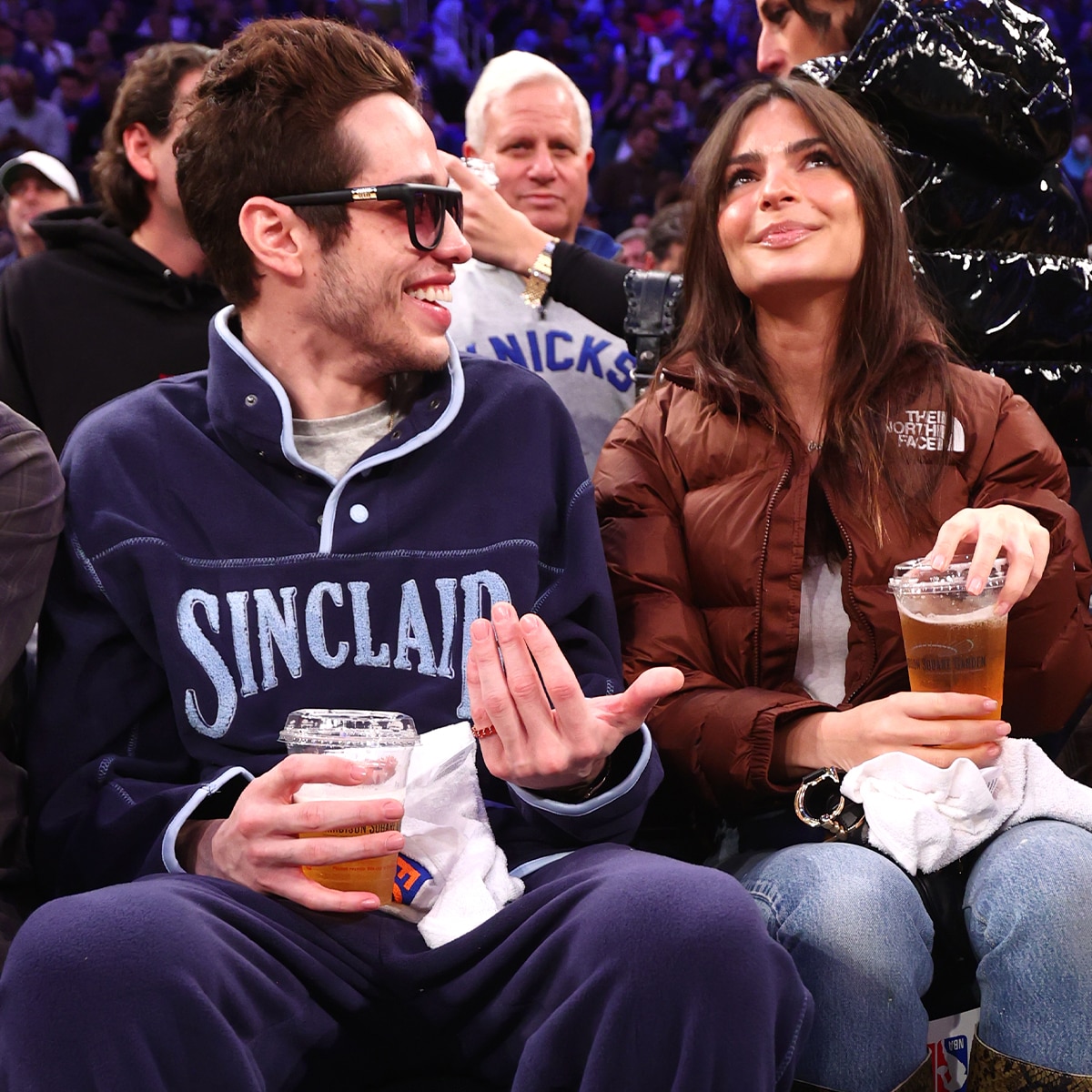 Pete Davidson & Emily Ratajkowski Attend New York Knicks Game Together