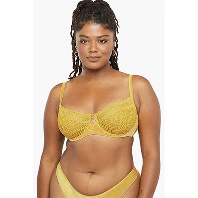 Savage X Women's Gilded Chains Embroidered Mesh Quarter Cup Bra