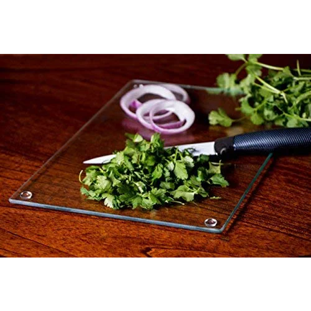 Black Glass Cutting Board by Clever Chef - Non Slip  