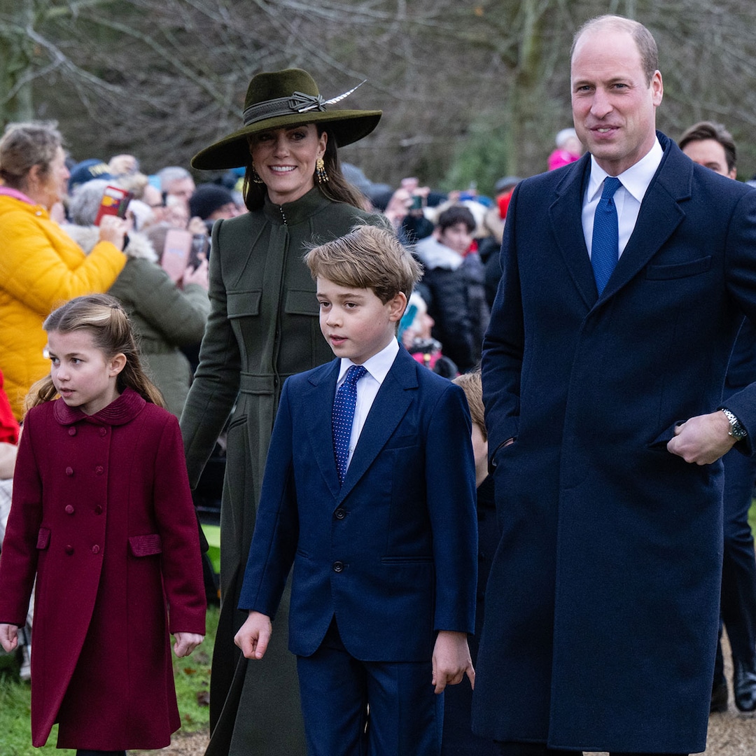 Prince Louis Makes His Royal Christmas Walk Debut Alongside Prince George and Princess Charlotte – E! Online