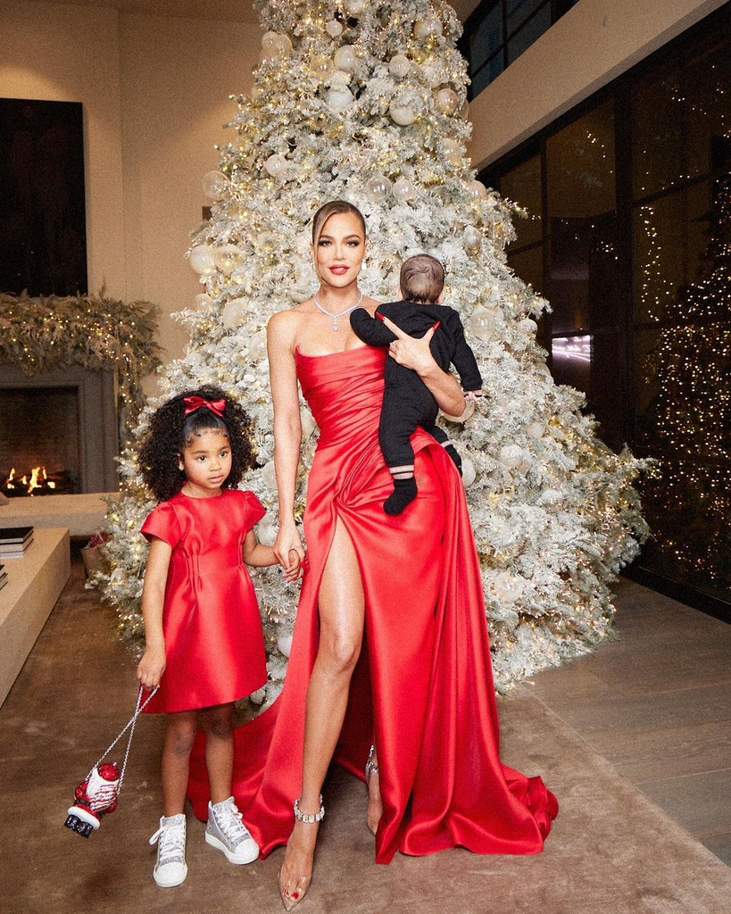 Khloe Kardashian & Daughter True Match At Christmas Party: Photos