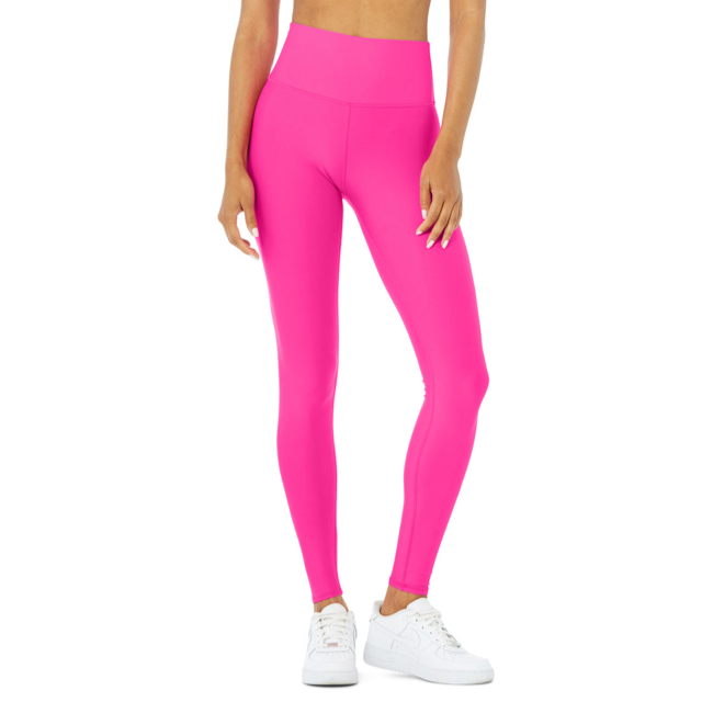 Alo Yoga Pink Moto Mesh Paneled Leggings Size: Small - Depop