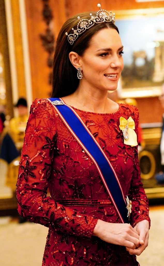 Kate Middleton Goes Full Princess Mode in Sparking Gown & Royal Tiara Kate Middleton Goes Full Princess Mode in Sparking Gown & Royal Tiara