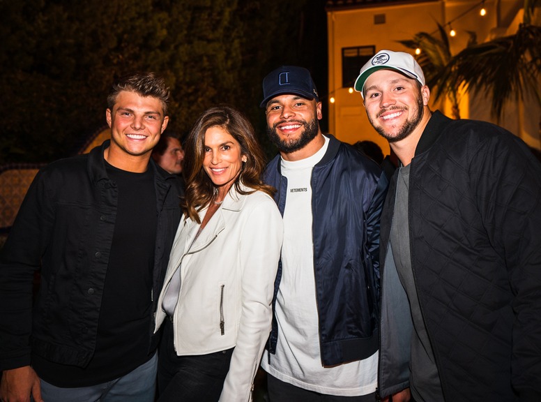 Zach Wilson, Cindy Crawford, Dak Prescott, Josh Allen, Super Bowl Party