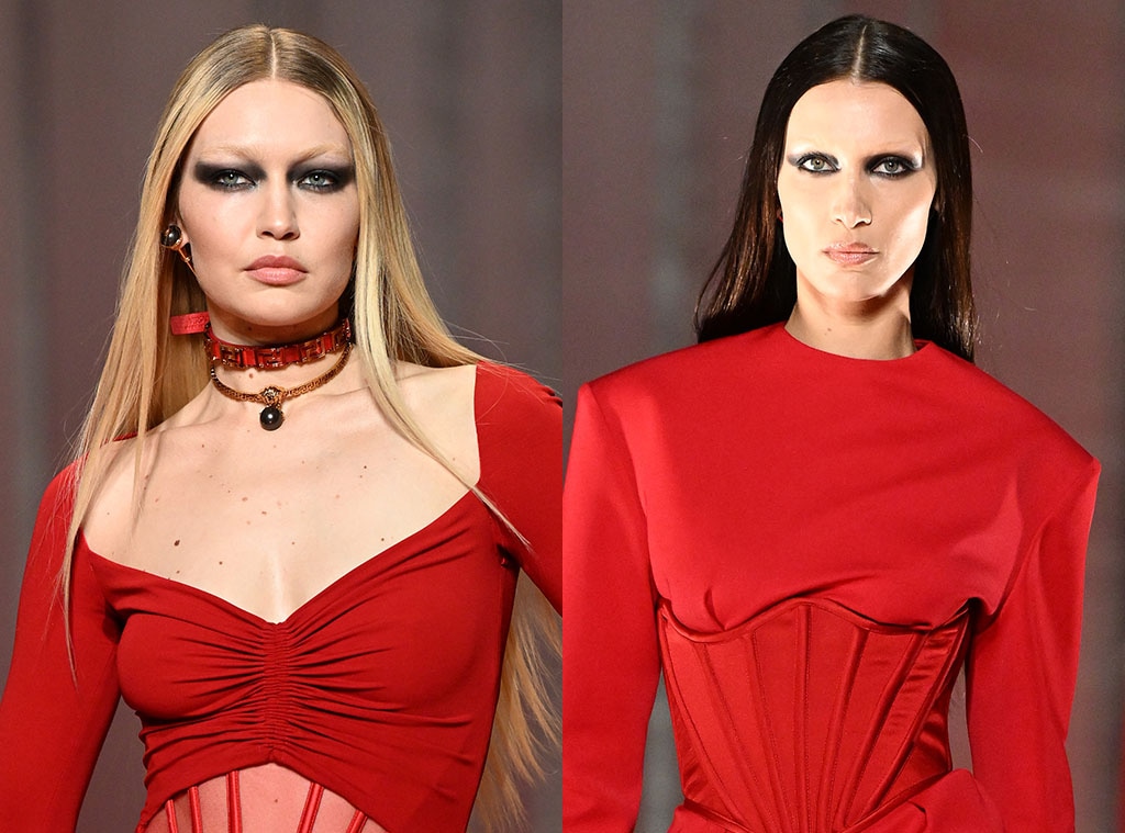 Bella And Gigi Hadid Sport Bleached Eyebrows At Versace Runway Show - E!  Online