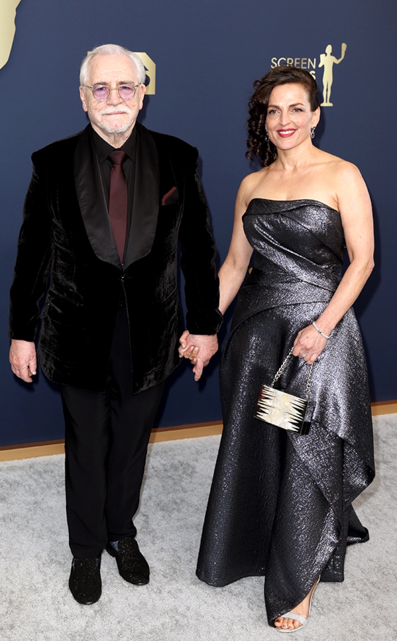 Brian Cox, Nicole Ansari-Cox, 2022 SAG Awards, 2022 Screen Actors Guild Awards, Red Carpet Fashion, Couples