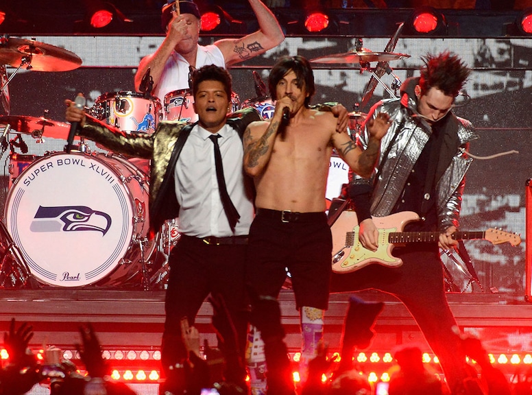 Bruno Mars, Anthony Kiedis, Red Hot Chili Peppers, Super Bowl Halftime
