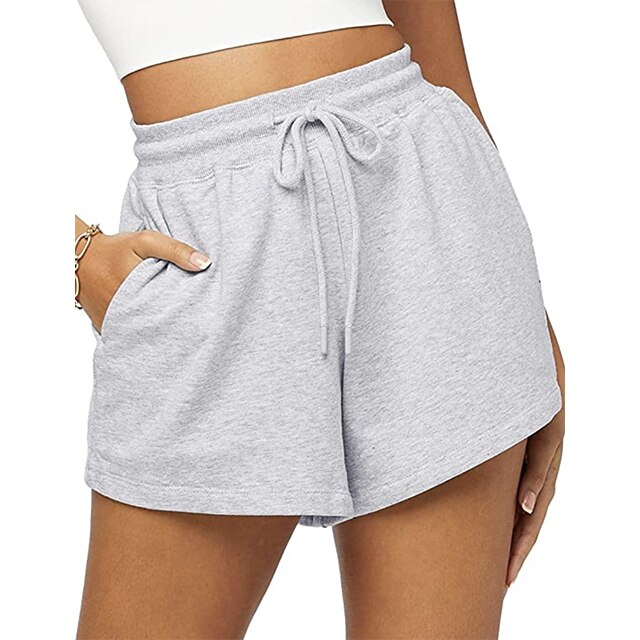 SOLY HUX Women's Casual Elastic Shorts Running High Waisted Color Block  Sweat Shorts with Pockets Medium