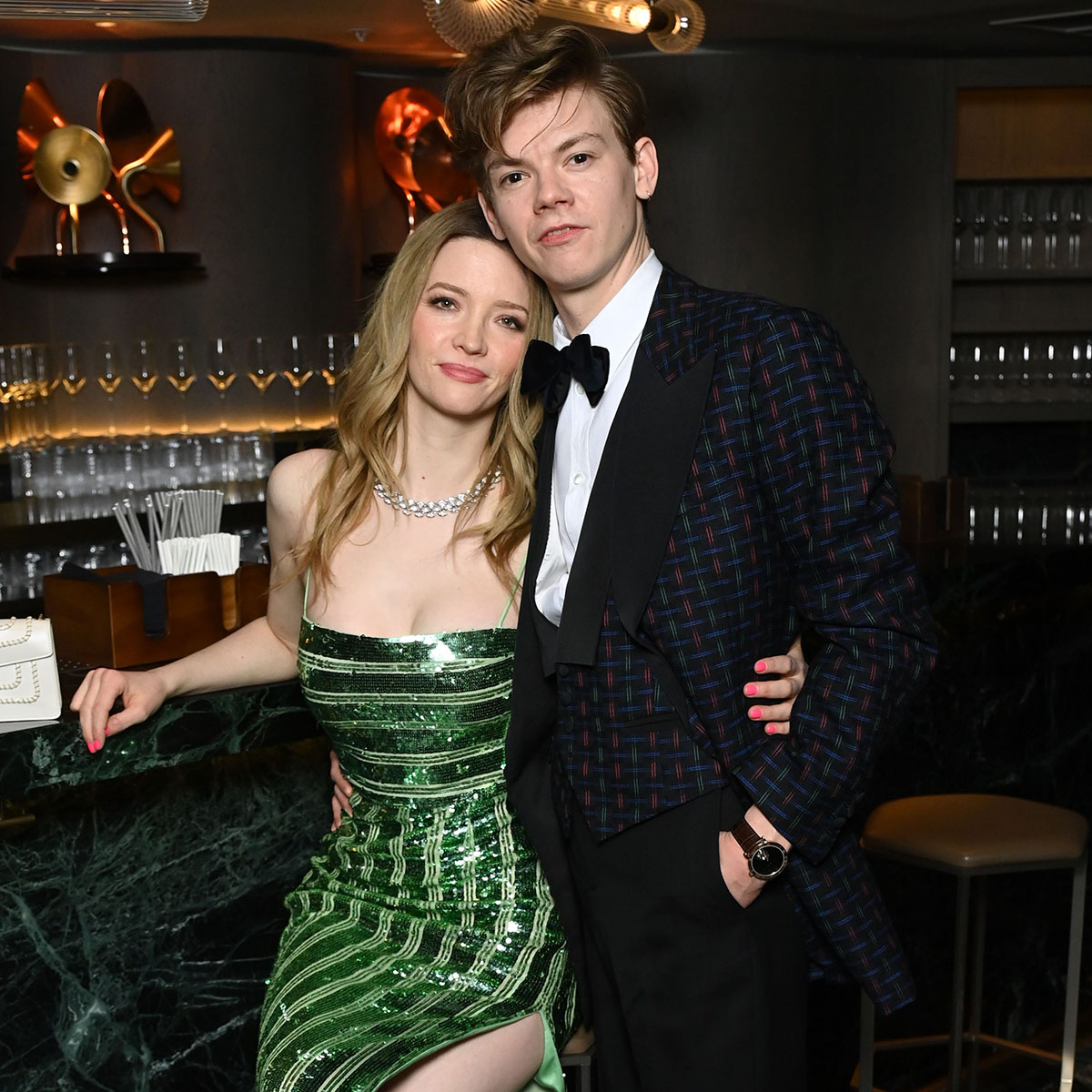 Thomas Brodie-Sangster with gracious, Fiancée Talulah Riley 