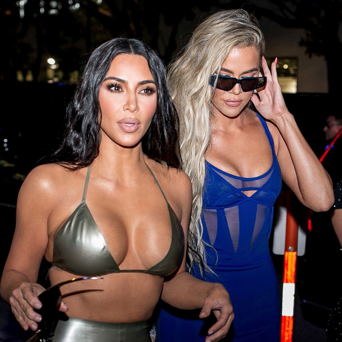 Kim and Khloe Kardashian Take Miami Again for SKIMS Swim Event