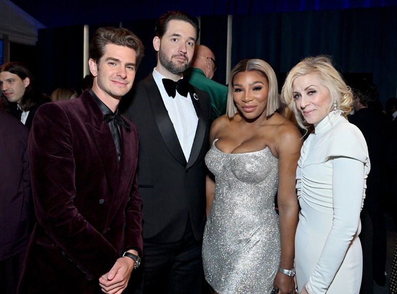 Andrew Garfield, Alexis Ohanian, Serena Williams, Judith Light, 2022 Vanity Fair Oscar, Inside Party Pics, 2022 Academy Awards