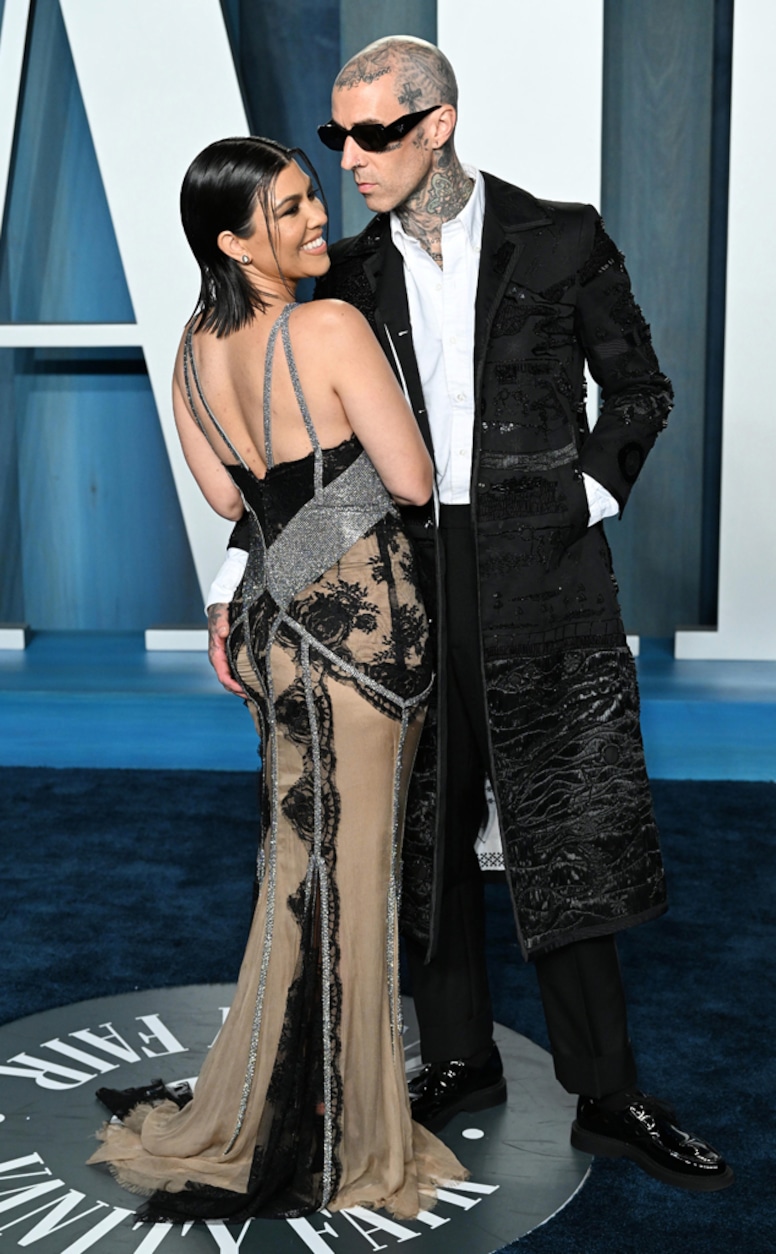 Kourtney Kardashian, Travis Barker, 2022 Vanity Fair Oscar Party, 2022 Oscars, 2022 Academy Awards, Red Carpet Fashion