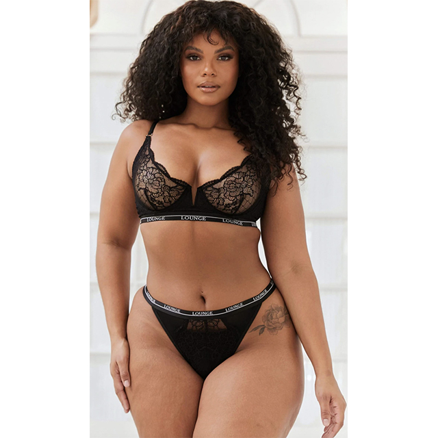 loungeunderwear Lounge - Blossom Balcony Bra - Black- The Perfect Gift for Her